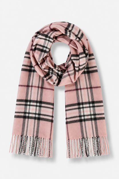 Plaid Cashmink Scarf - Light Rose