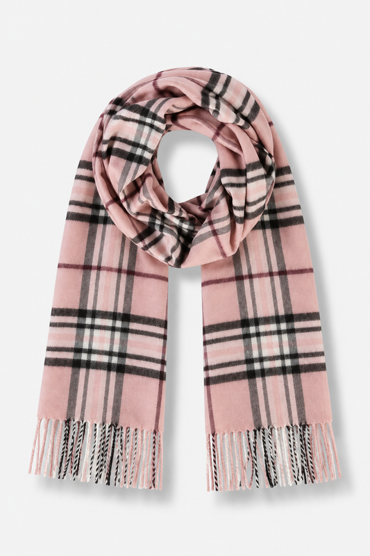 Plaid Cashmink Scarf - Light Rose