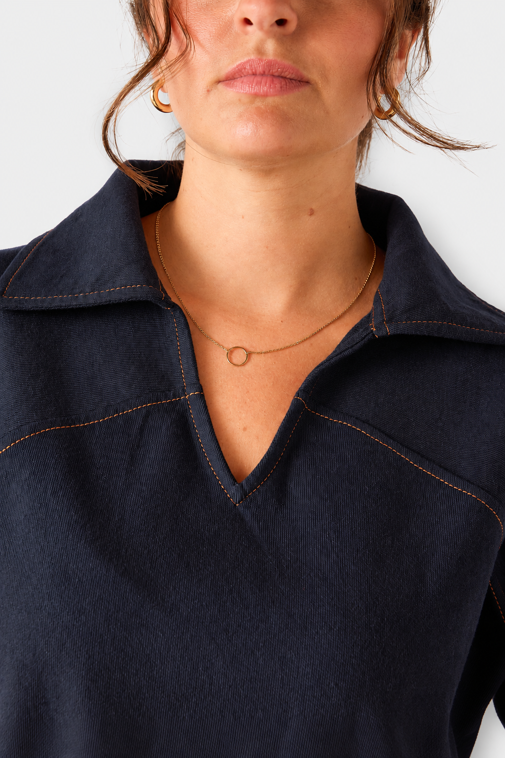 Poppy Popover Top - Navy