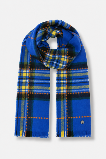 Sharp Tartan Blazer Scarf - Ultra Marine