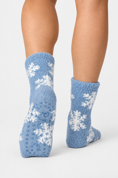 Snowflake Cozy Socks - Blue