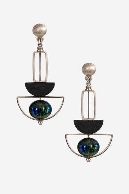 Sputnik II Earring - Blue & Silver