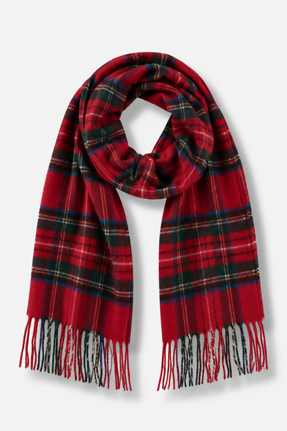 Traditional Tartan Cashmink Scarf - Red