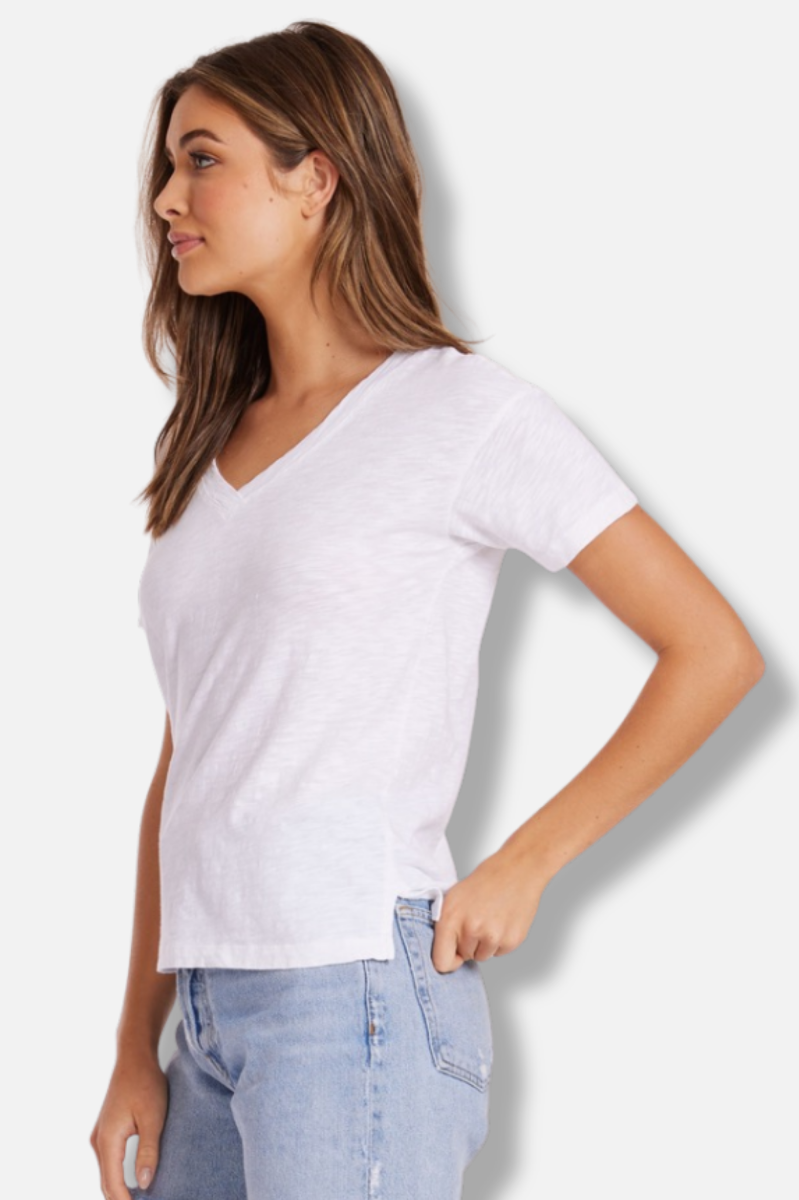 V-Neck Boxy Tee - White