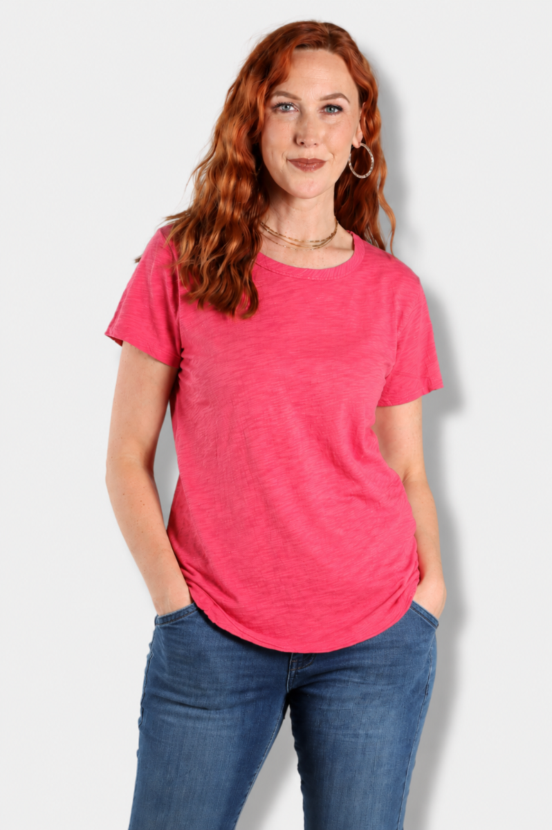 Short Sleeve Crew Tee - Fuchsia Flash 