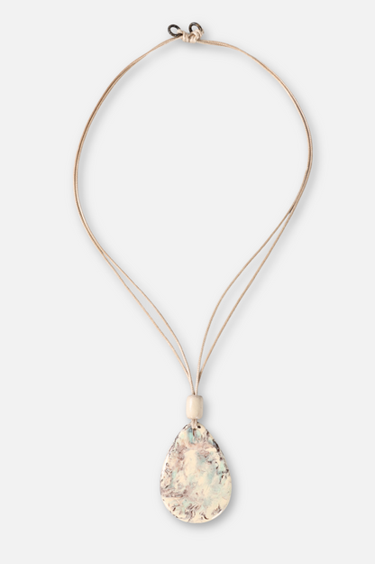 Swirl Teardrop Necklace - Ivory