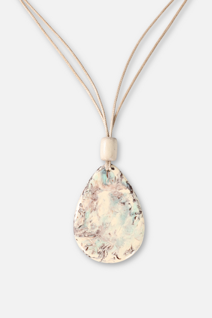 Swirl Teardrop Necklace - Ivory