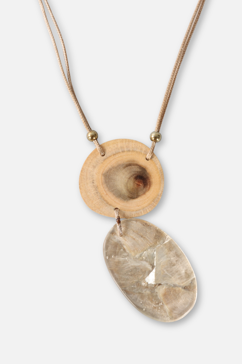 Double Pendant Necklace - Natural