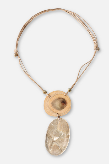 Double Pendant Necklace - Natural