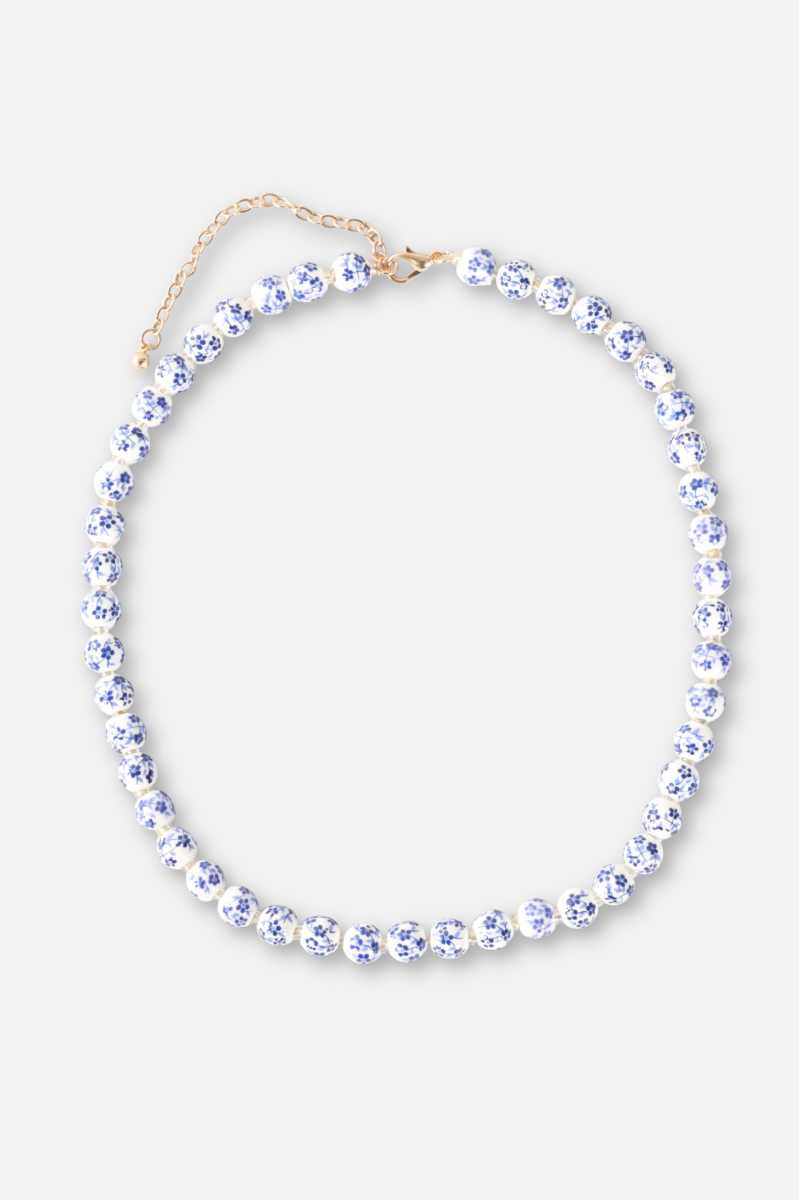 Short Beaded Necklace - Blue