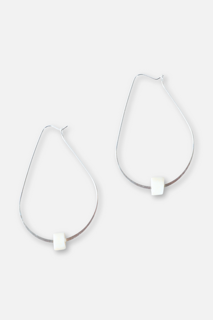 Beaded Hoop Earring - Silver #2