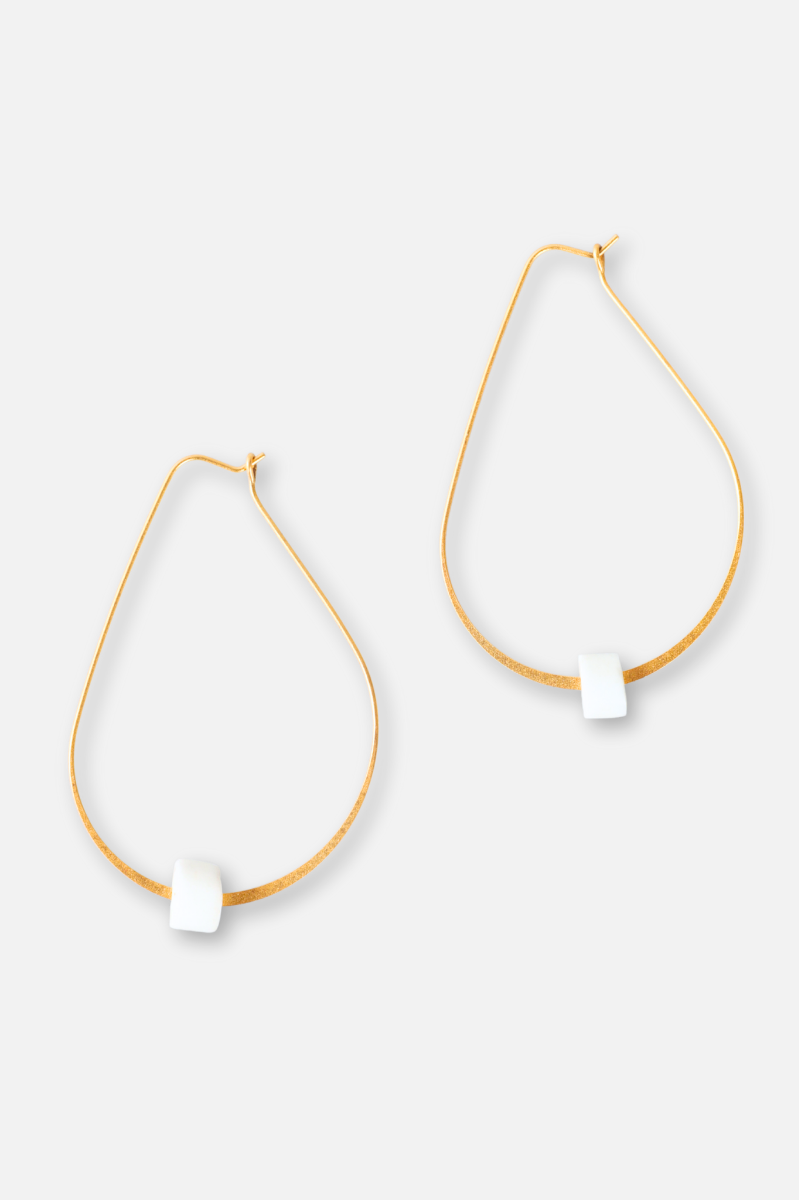Beaded Hoop Earring - Copper #1