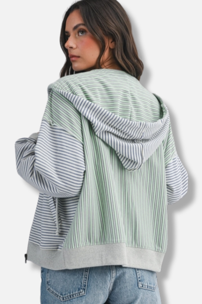 Zip Hoodie - Blue & Green