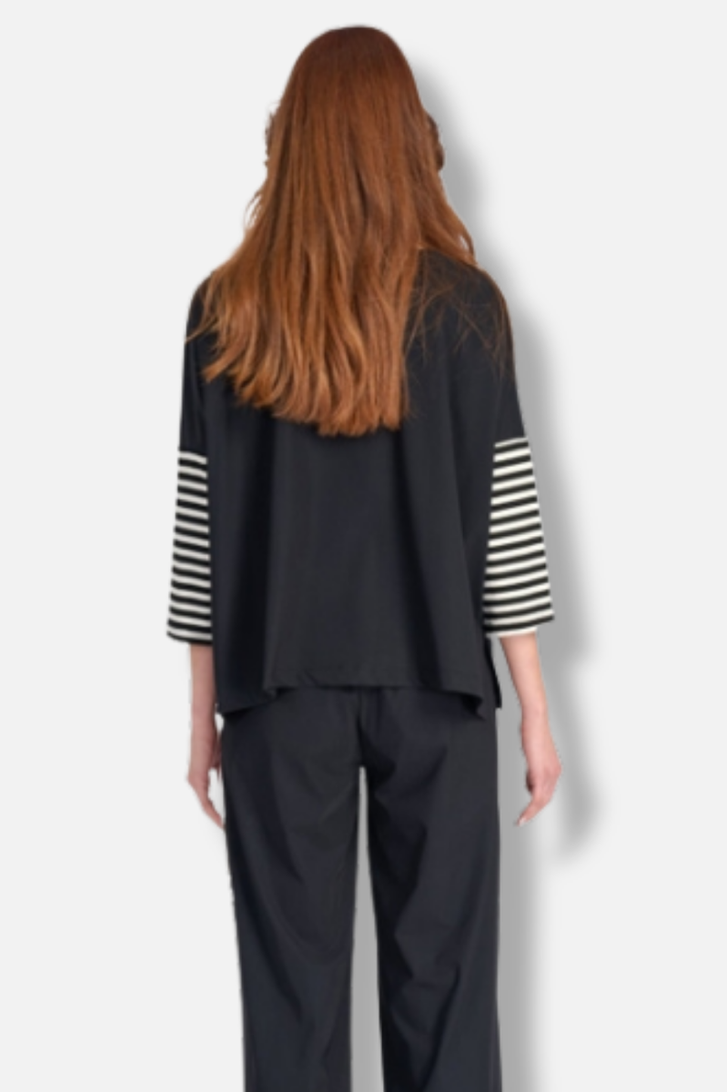 Tekbika Mix Boxy Top - Black Stripes