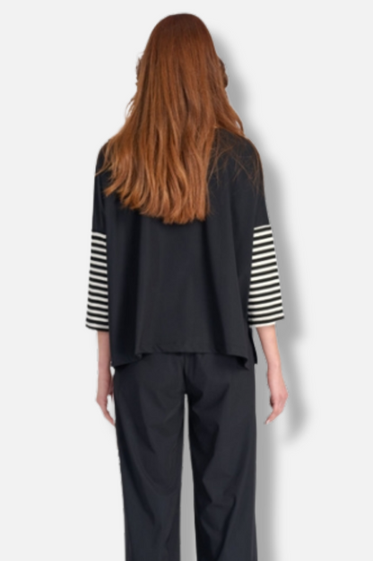 Tekbika Mix Boxy Top - Black Stripes