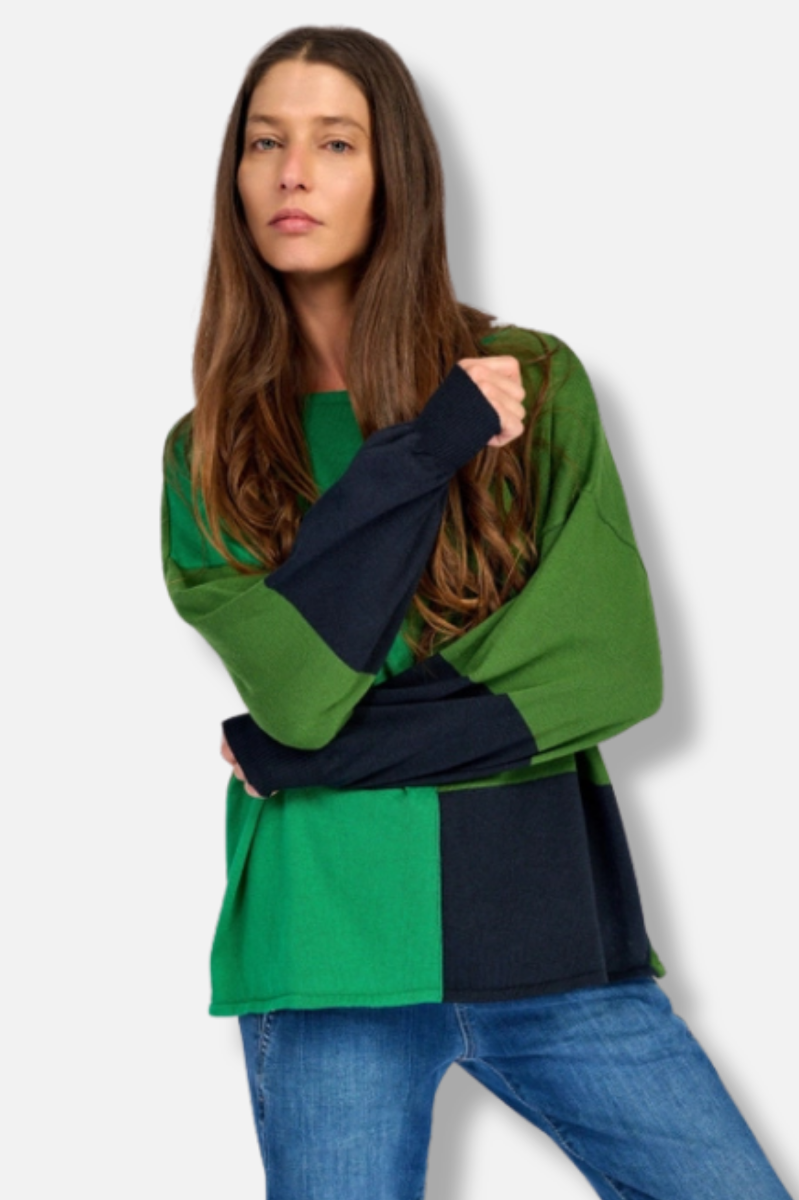 Figgy Puff Sleeve Sweater - Green