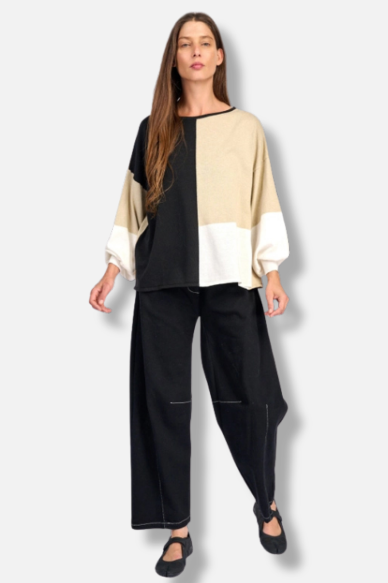 Figgy Puff Sleeve Sweater - Stone