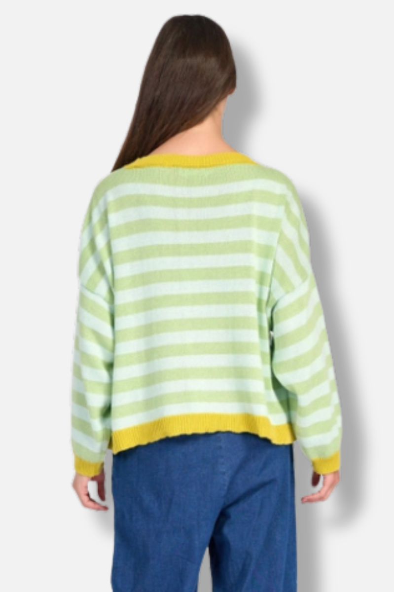 Lolly Stripe Sweater - Pistachio