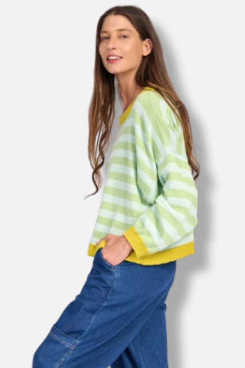Lolly Stripe Sweater - Pistachio