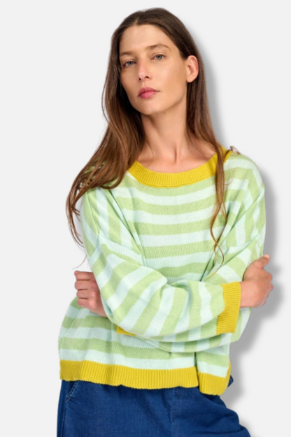 Lolly Stripe Sweater - Pistachio
