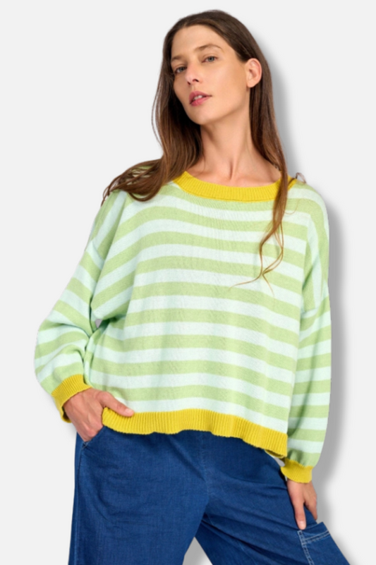 Lolly Stripe Sweater - Pistachio