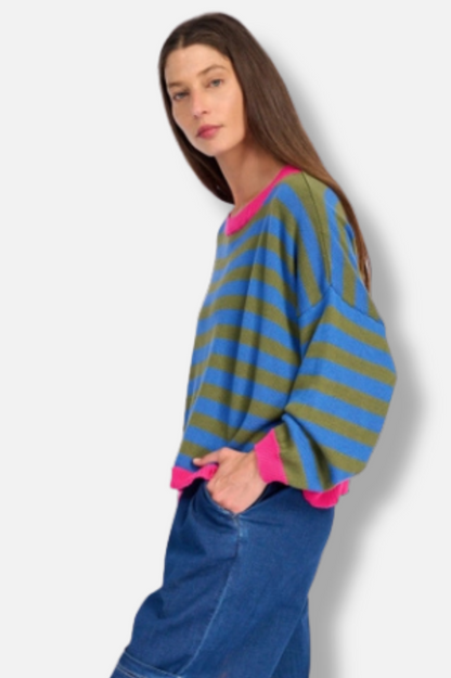Lolly Stripe Sweater - Indigo