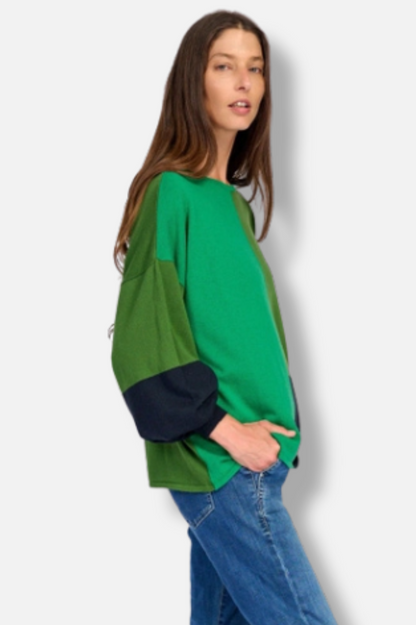 Figgy Puff Sleeve Sweater - Green