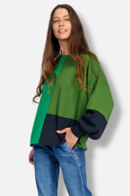 Figgy Puff Sleeve Sweater - Green