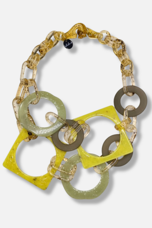 Geometric Link Choker Necklace - Mix 