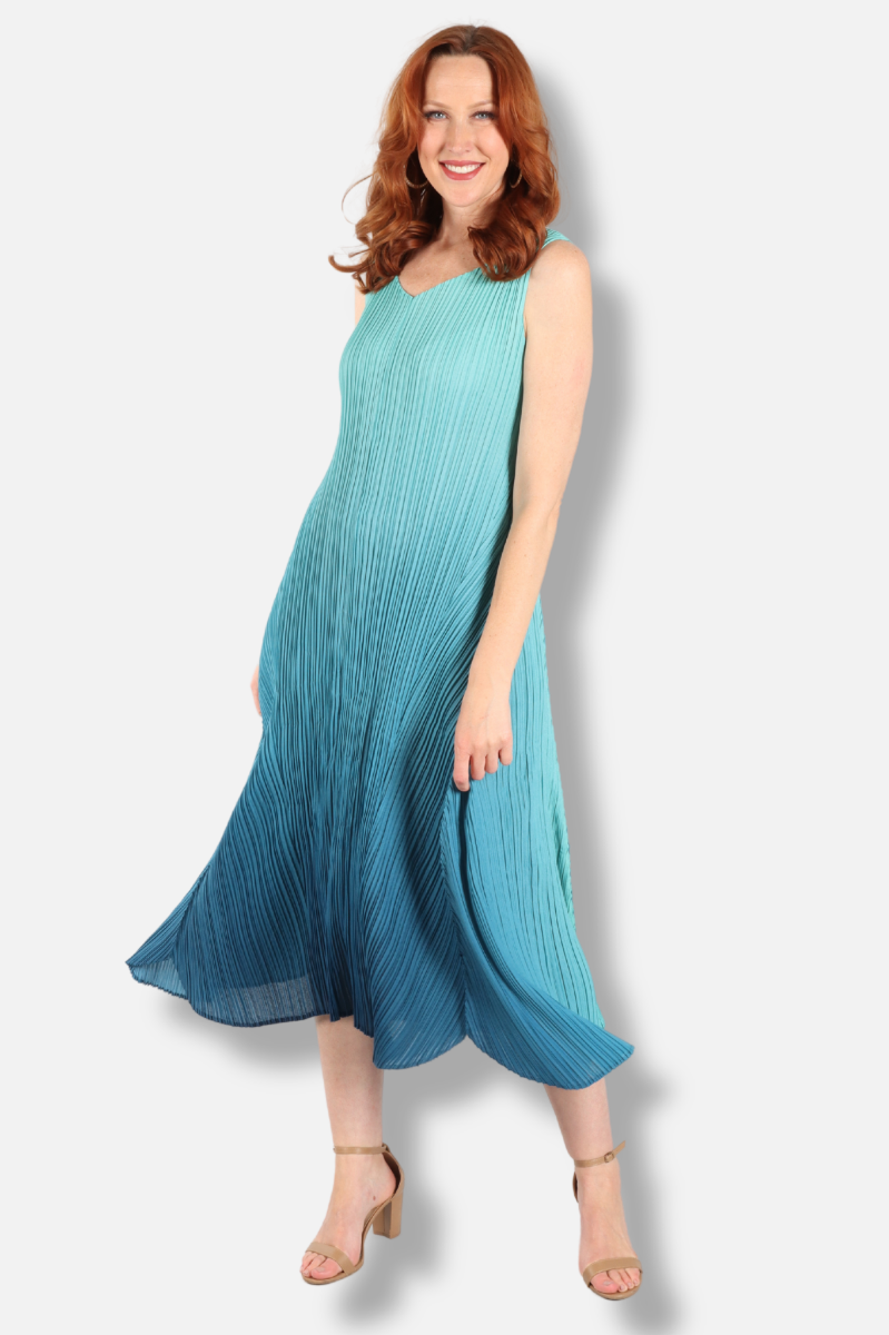 Long Estrella Dress - Atlantis Blue