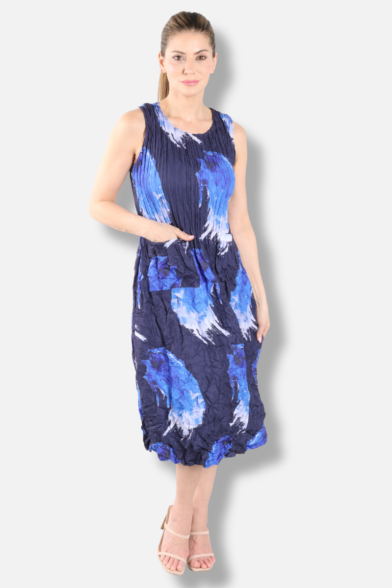 Smash Pocket Dress - Blue Splash