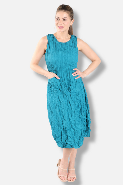 Smash Pocket Dress - Peacock