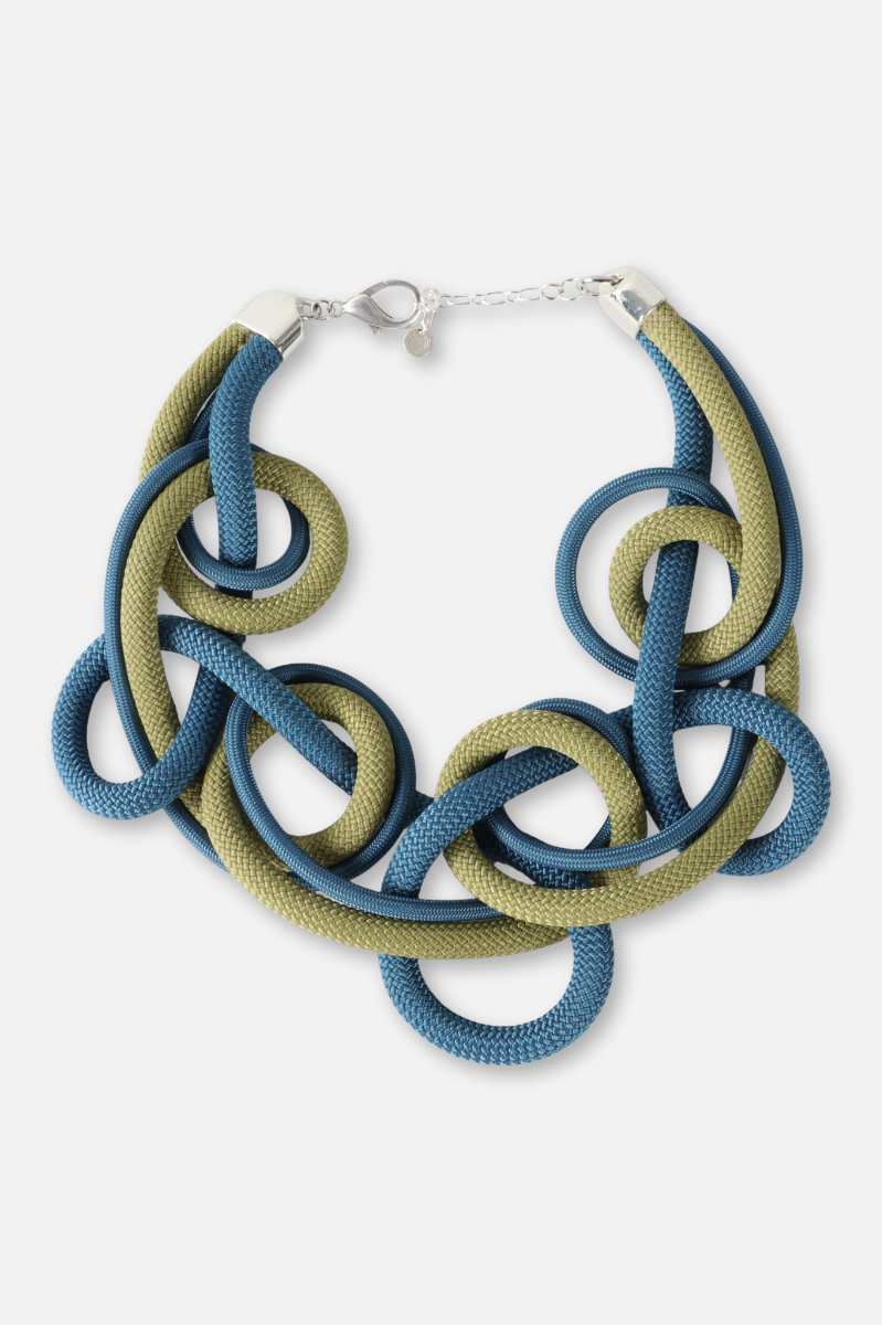 Joy Necklace - Petrol Blue & Moss Green
