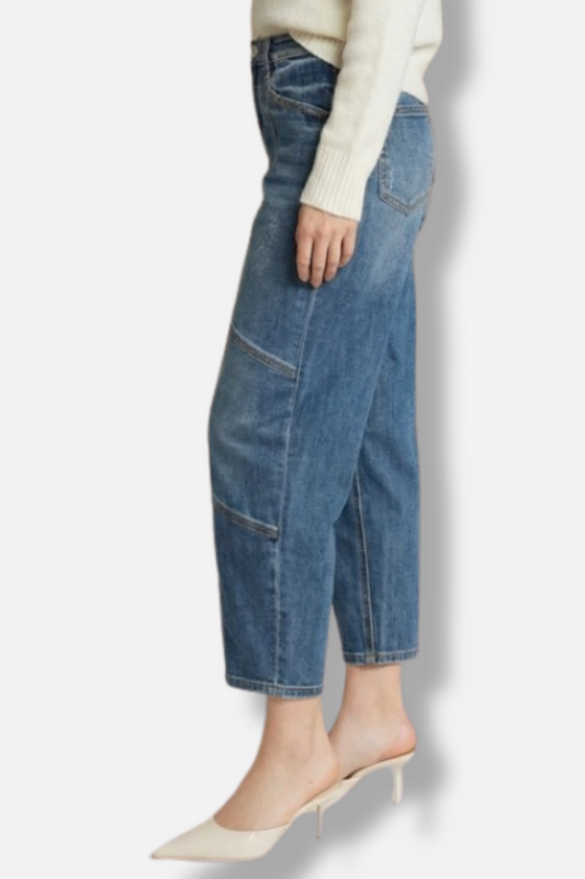 Elara Tapered Barrel Jean - Denim 