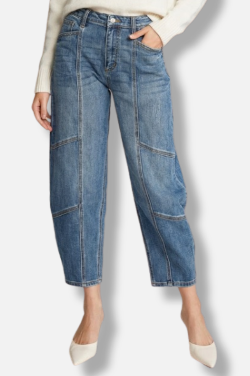 Elara Tapered Barrel Jean - Denim 