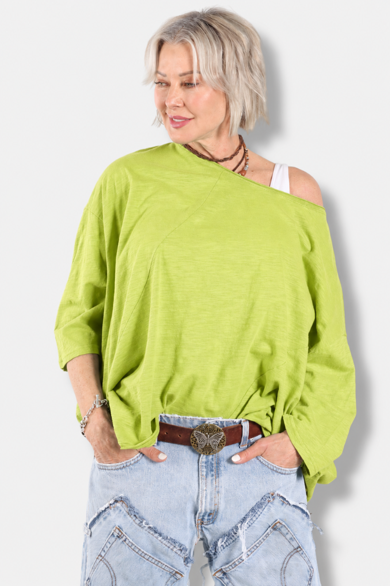 Be Free Top - Chartreuse