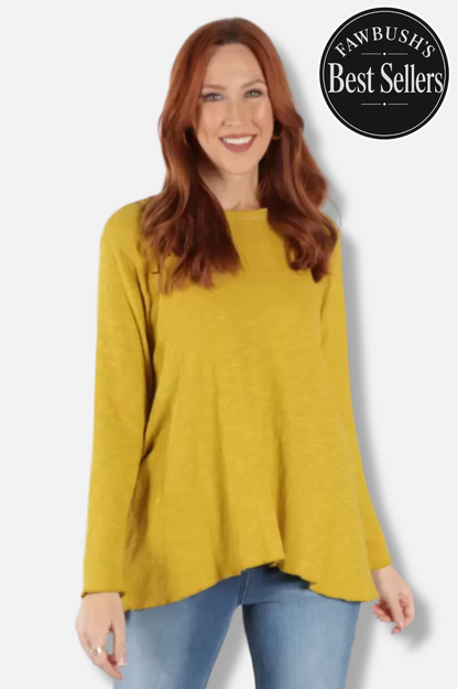 Original Longer Angel Tee - Mustard Green