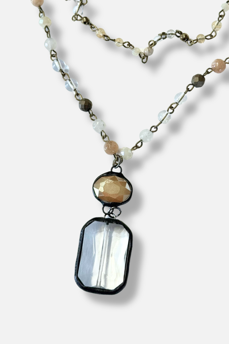 Shasta Necklace - Tan Multi Color
