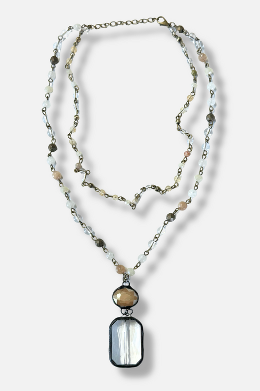 Shasta Necklace - Tan Multi Color