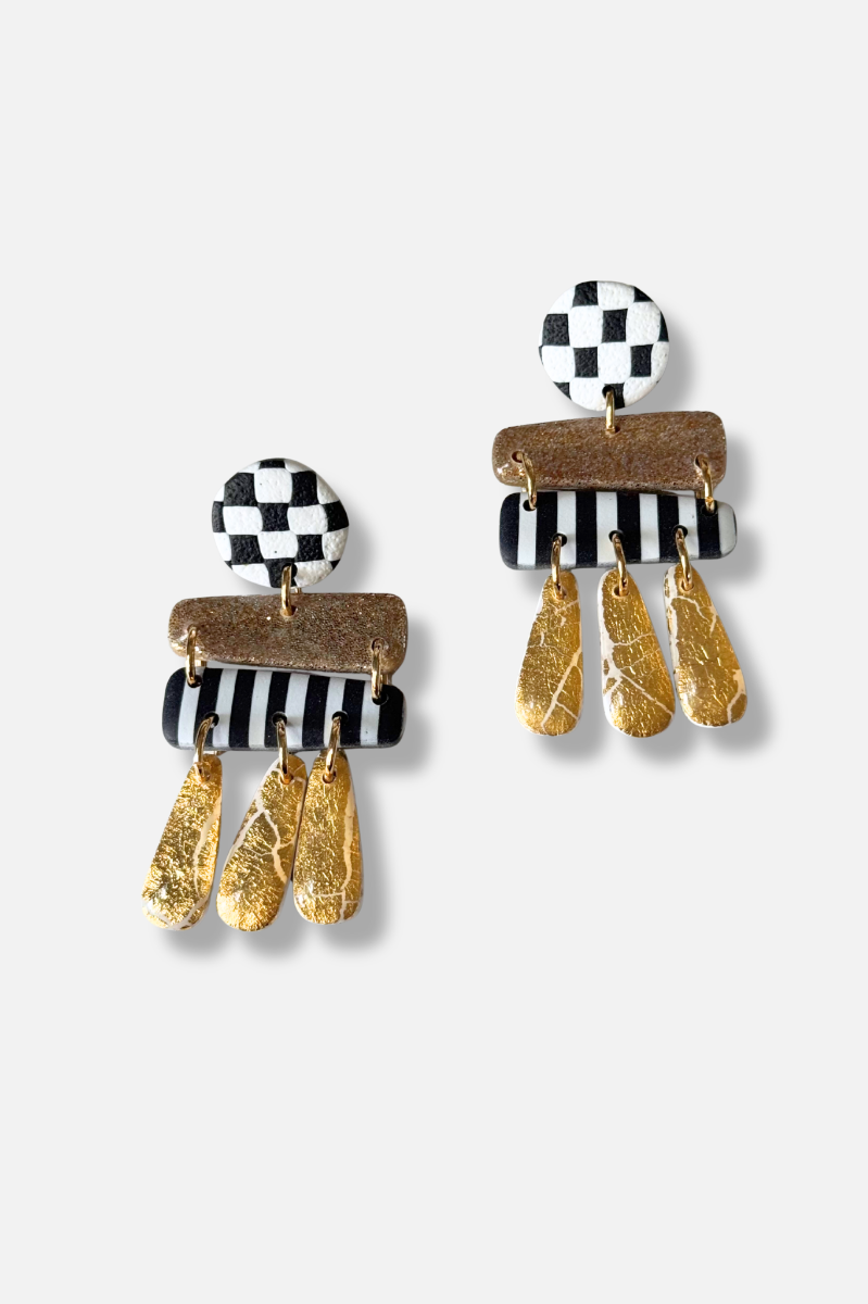 Checkered Dangle Earring 