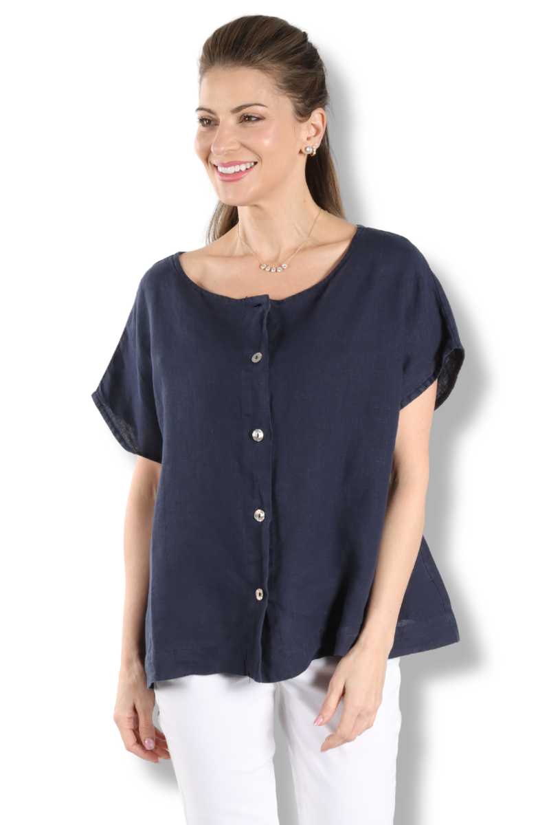 Bessie Shirt - Stargaze Light Linen