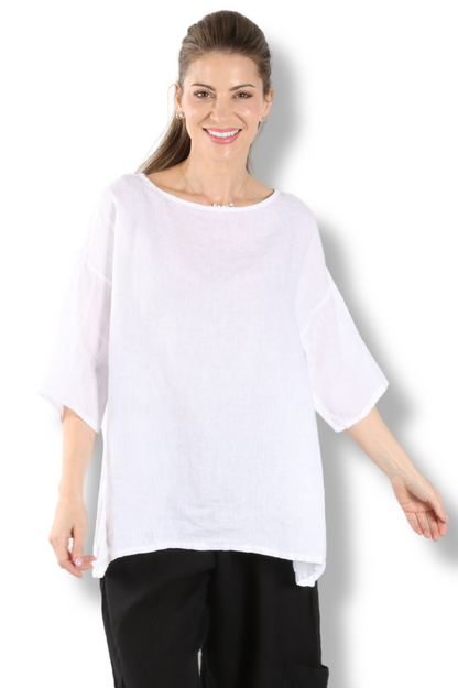 Bex Shirt - White Light Linen