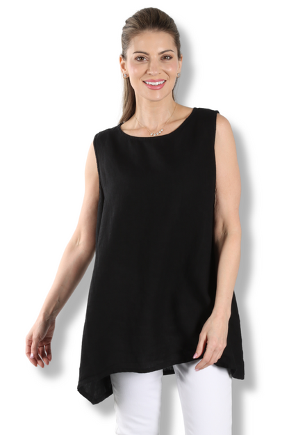 Pira Tank - Black Light Linen