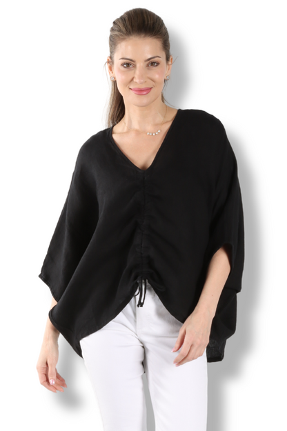 Ria Shirt - Black Light Linen