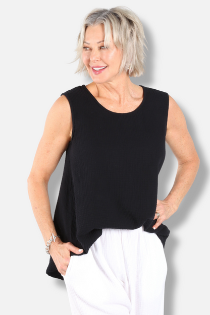 Huxley Tank - Black Gauze