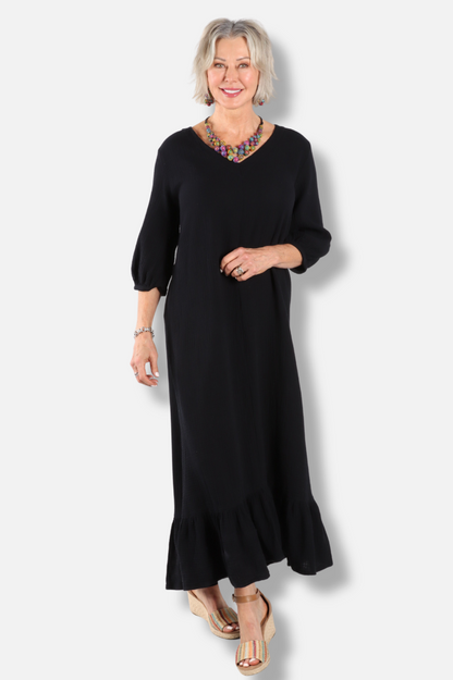 Lana Dress - Black Gauze