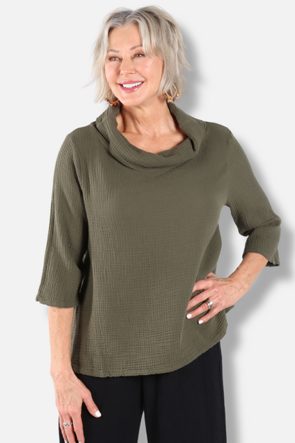 Etta Shirt - Peppercorn Gauze