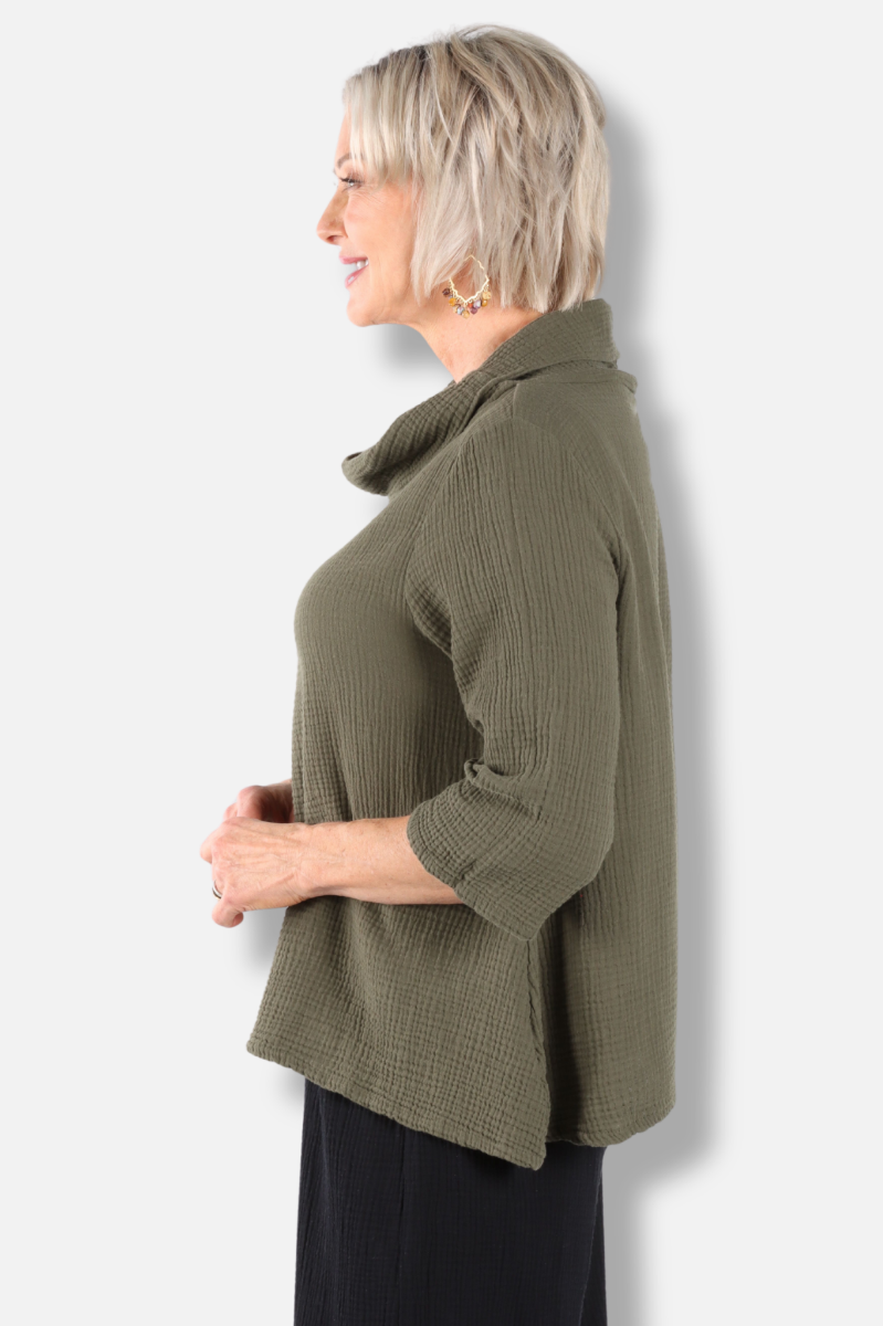Etta Shirt - Peppercorn Gauze