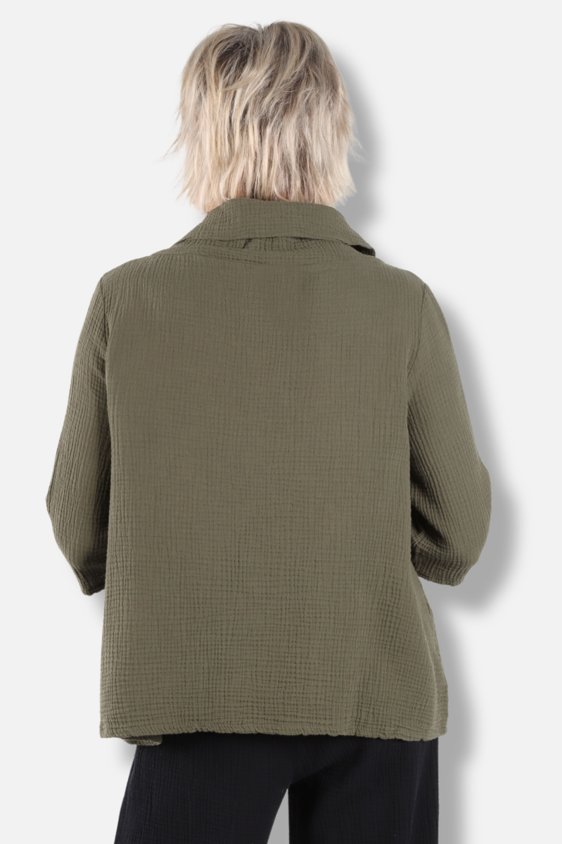 Etta Shirt - Peppercorn Gauze