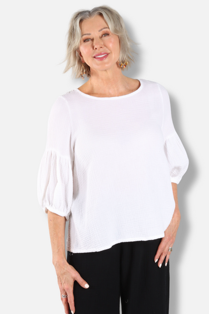 Lantern Shirt - White Gauze